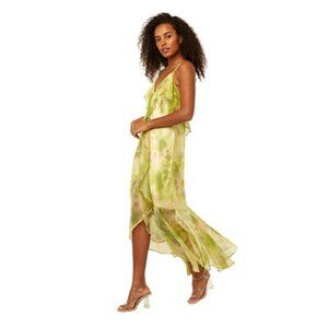 Misa Los Angeles Aina Dress Chartreuse Abstract L